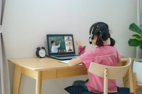 Child learning remotely